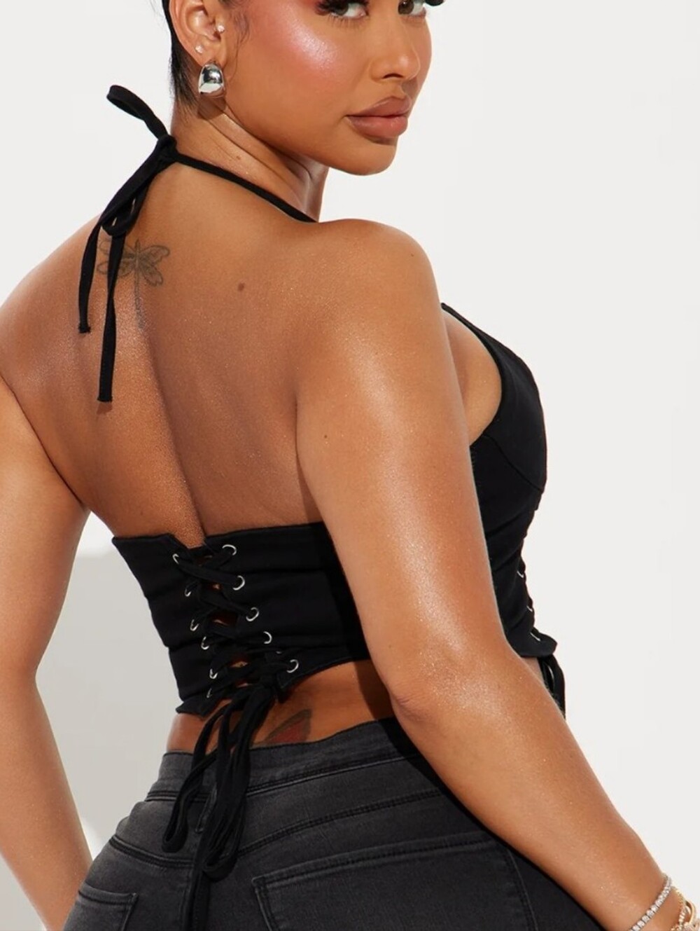 NWT Sister Party Corset Top. Black Lace-Up with Front Zip XXS